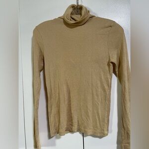 Michael Stars Women's Metallic Gold Turtleneck Sweater